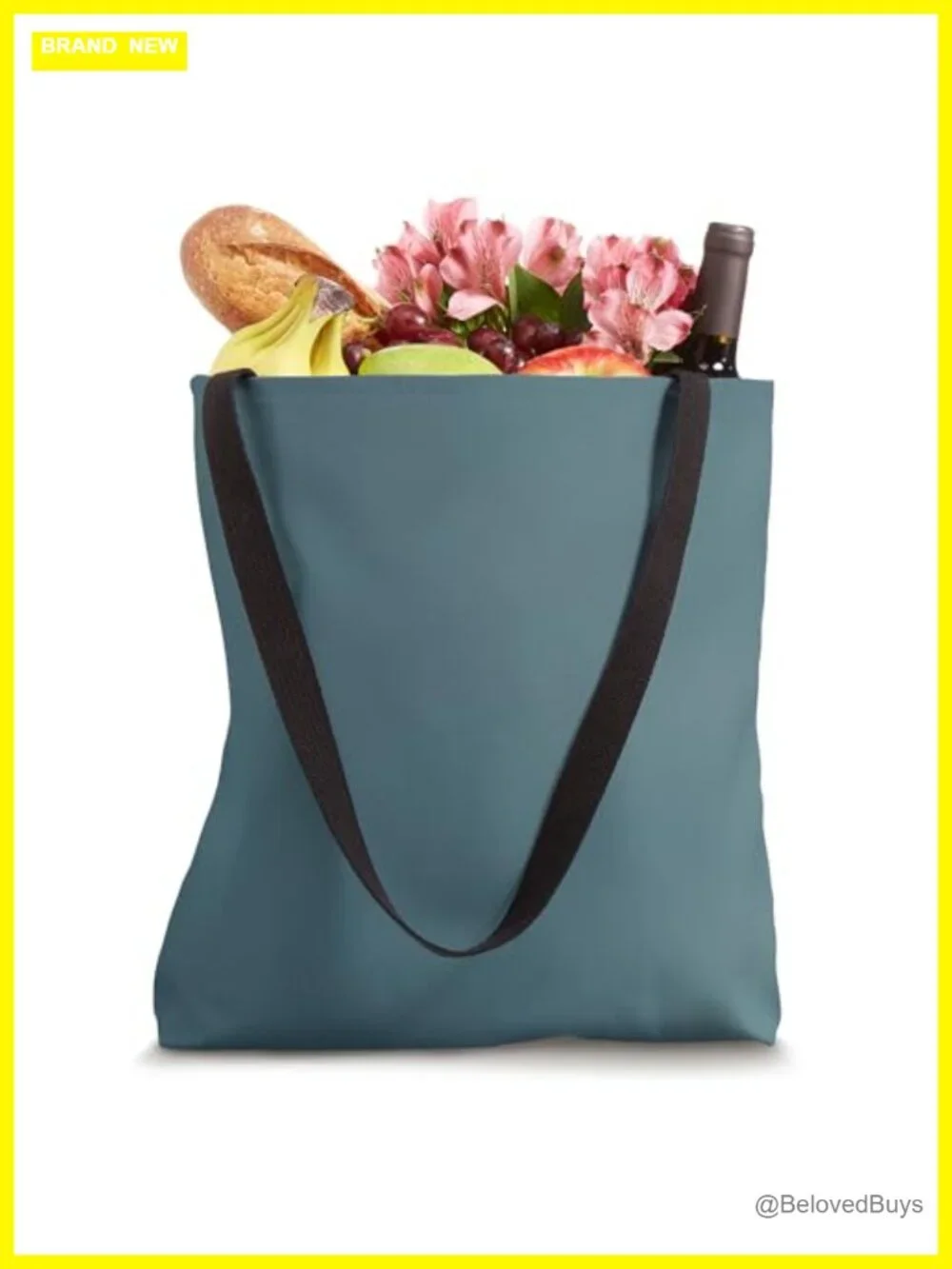 Lightweight Tote Bag with Black Cotton Webbing Handles - 16x16 inches